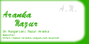 aranka mazur business card